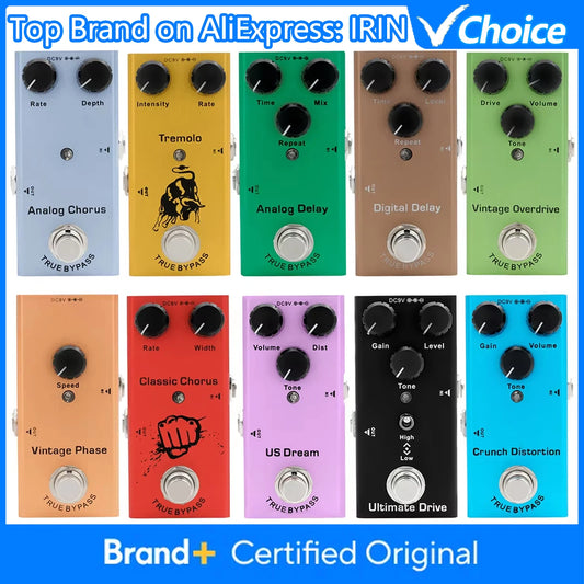 Electric Guitar Pedal Vintage Overdrive/Distortion Crunch/Distortion/US Dream/Classic Chorus/Vintage Phase/Digital Delay Beauty World Shop