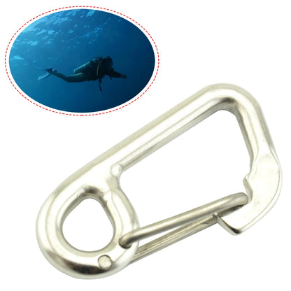 Scuba Diving Hook Stainless Steel Safety Diving Buckle Clip Camping Carabiner Simple Hook Hanging Buckle Snap Kayak Accessories Beauty World Shop