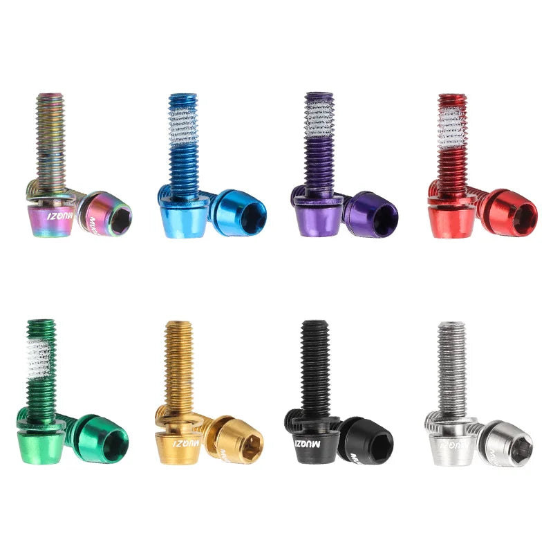 MUQZI 6pcs Stem Bolts M5x17mm Bicycle Handlebar Stem Screw With Washer MTB Road Bike Stem Riser Screw Beauty World Shop