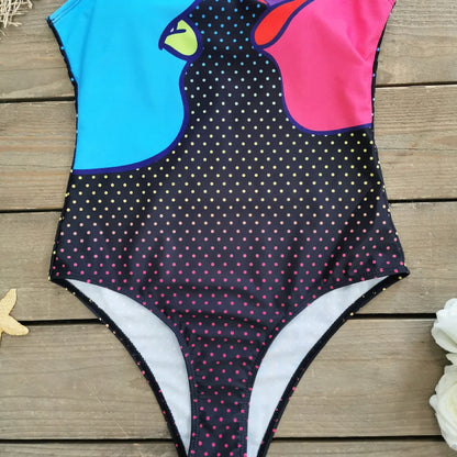 2026 New Printed One-piece Swimsuit Classic Printed Lace Up Swimsuit Women's Push Up Flower One-piece Suit Beach Wear For Female Beauty World Shop