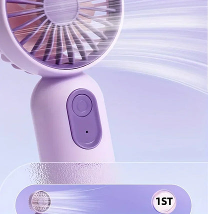 Mini Handheld Fan 3-Speed Strong Wind USB Rechargeable Long Lasting Portable Desk Fan For Students Office Outdoor Travel Camping Beauty World Shop