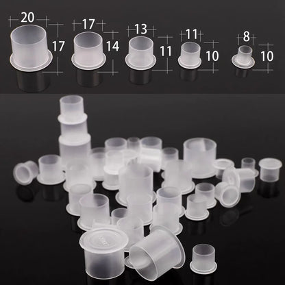 ROKYO 1000PCS Disposable Steady Tattoo Ink Cups Plastic Pigment Clear Holder Container Caps Permanent Makeup Microblading Supply Beauty Trend Shop