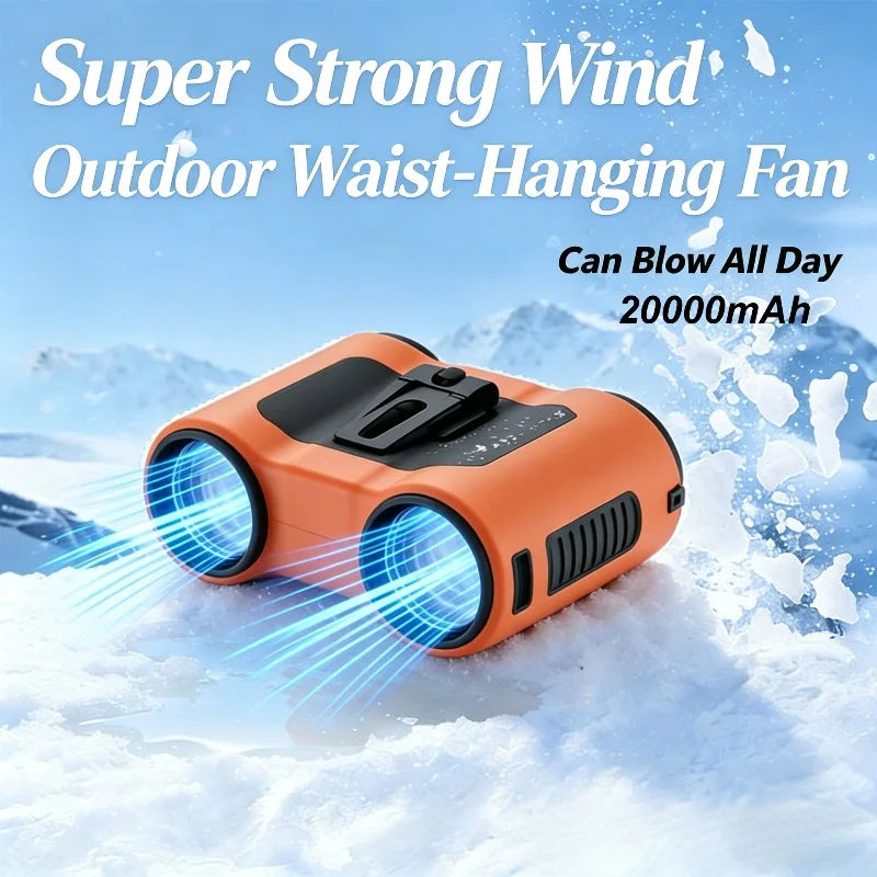 Portable Waist Clip Fan Mini USB Charging Hanging Fan with LED Flashlight Outdoor Single/dual Air Outlet Fan 20000/10000Mah F6/7 Beauty World Shop