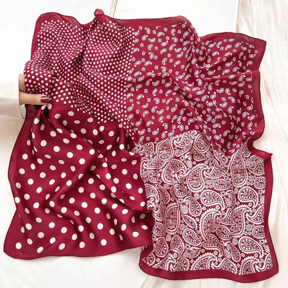 New Fashion Silk Scarf Neckerchief Women's Silk Square Scarf Purse Luxury Scarf for Women Designer Silk Headscarf Beauty World Shop