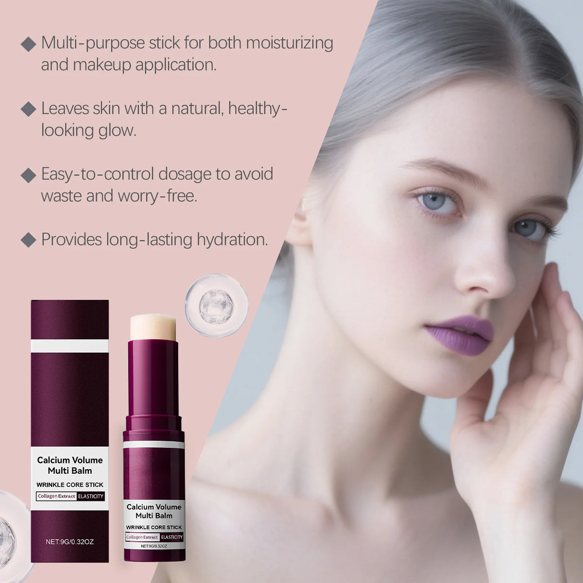 Korean Calcium Volume Multi Balm Stick Collagen Facial Moisturizing Stick Lip Balm Anti-wrinkle Cream Firming Soften Skin Care Beauty World Shop