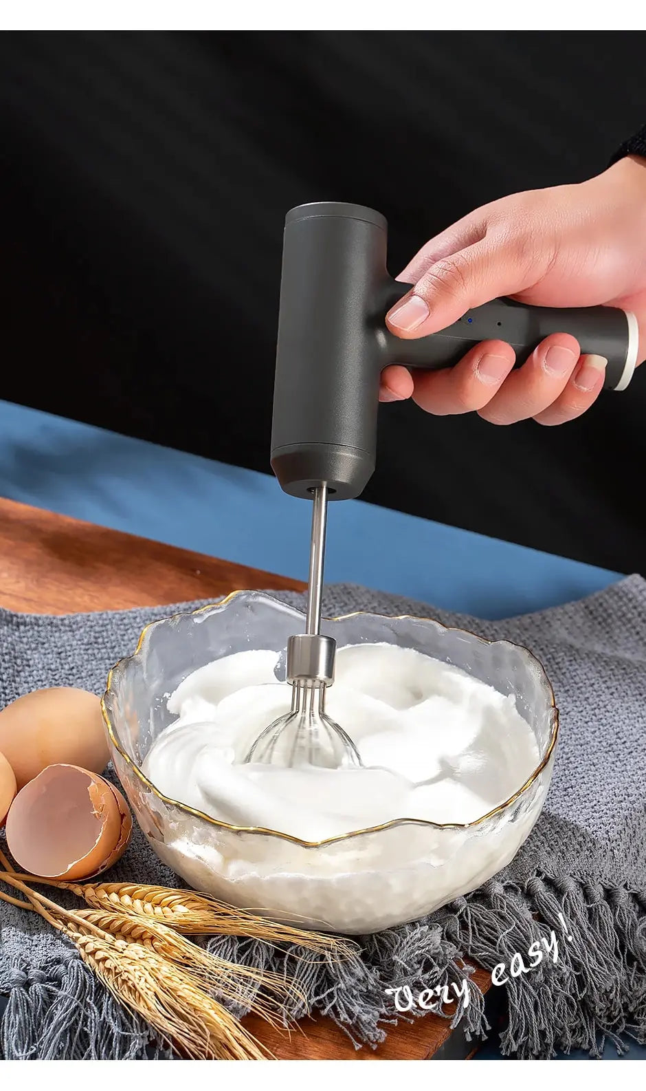1 PCS Wireless Electric Food Mixer Portable 3 Speeds Egg Beater Baking Dough Cake Cream Mixer Kitchen Tools Beauty World Shop