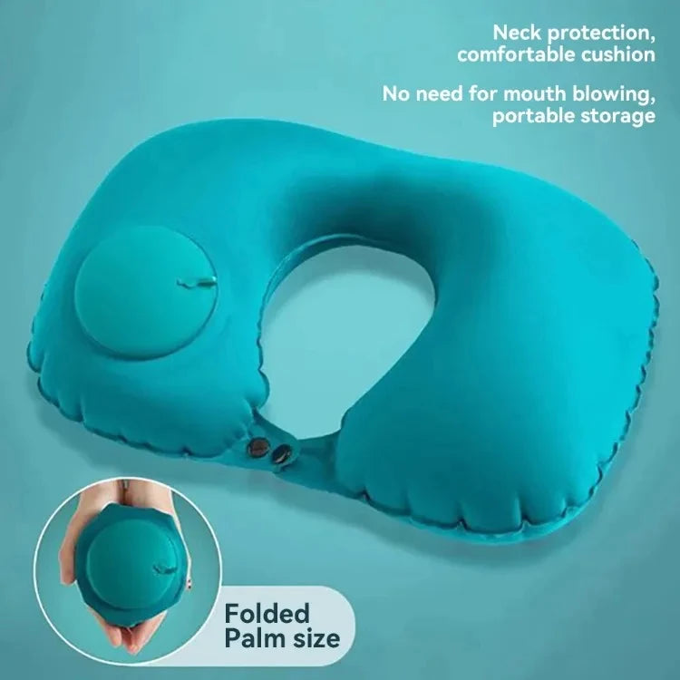 Inflatable Travel Neck Pillow U-shaped Cervical Orthopedic Protection Pillow Outdoor Portable Foldable Pillow Travel Essentials Beauty World Shop