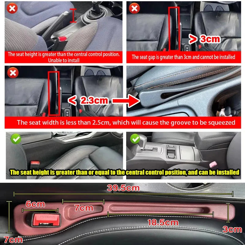 2Pcs Car Seat Gap Filler Seat Crevice Storage Box Bag Between Seats Console Organizer Decoration Interior Auto Accessories Beauty World Shop