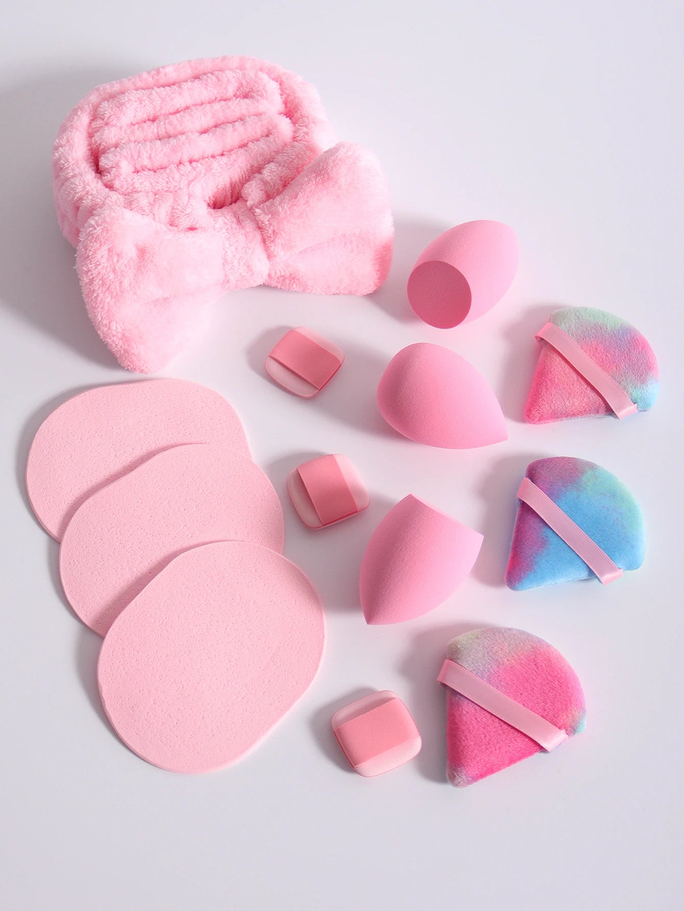 15 件套 Cosmetic Puff Makeup Sponge Blender Beauty Egg Foundation Sponges Puff Wash Face Headband Wristband Make up Accessories Beauty World Shop