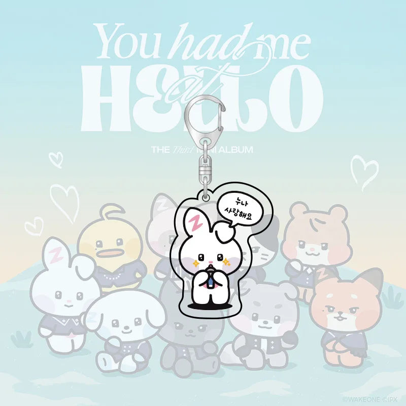 Kpop ZB1 Doll Keychain 12CM Zeroni Cartoon Cute Plush Doll Pendant Bag Accessories Key Ring ZhangHao HanBin Ricky Fans Gift Beauty World Shop