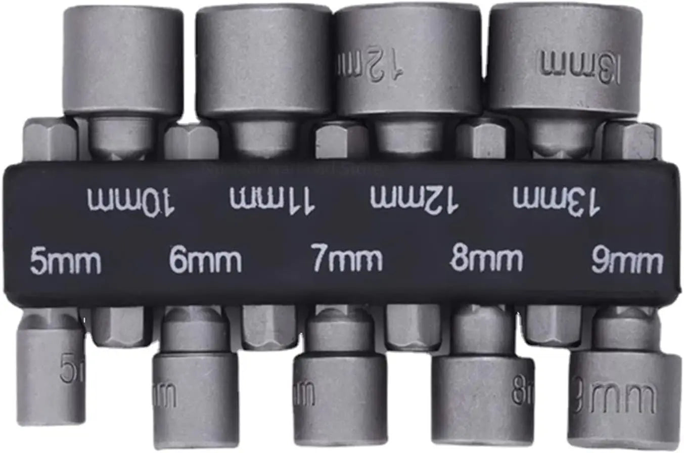 9pcs/set 5mm-13mm Hex Sockets Sleeve Nozzles Nut Driver Set Screwdriver Set Schroevendraaier Set Bits Sets Tools Socket Wrenches Beauty World Shop