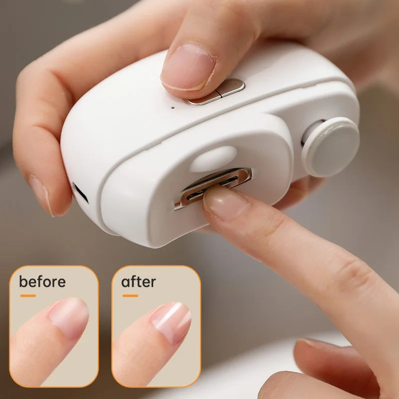 HOMEFISH Electric Nail Clipper 2 in 1 Grinding Polishing Multifunctional Portable Automatic Manicure Grinder Beauty World Shop