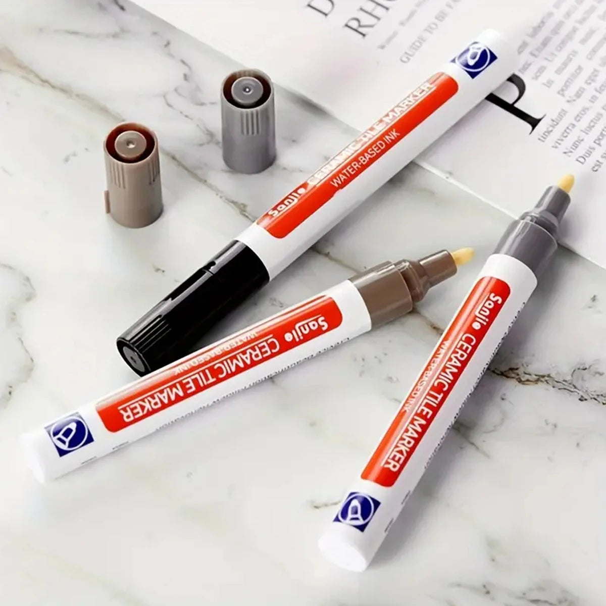 1Pcs Waterproof Ceramic Tile Grout Marker Pen, White Tile Repair Pen with Anti-Mold Filler, Bathroom Floor Tile Gap Cleaning Pen Beauty World Shop