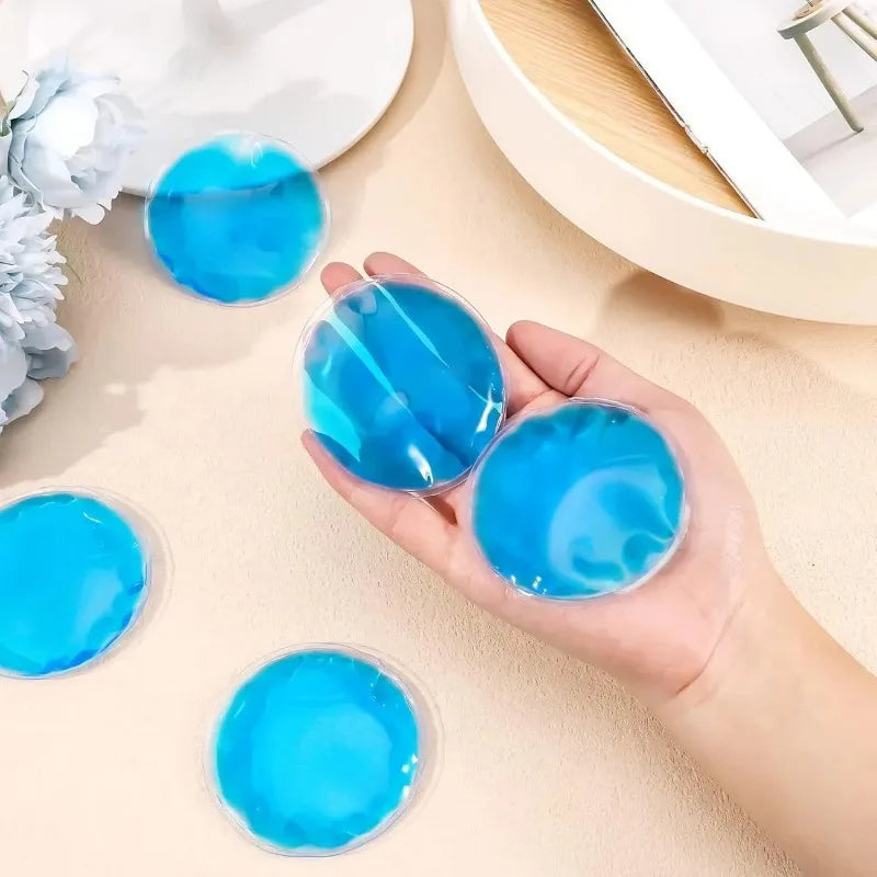 4pcs Reusable Gel Ice Pack Hot Cold Compress, Small Round Ice Packs for Body Pain Relief, Perfect for Family & Travel Use Beauty World Shop