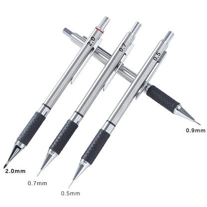 Metal Mechanical Pencil Set with Pencil Grip Leads Art Drawing Student Office Supplies 0.5/0.7/0.9/2.0mm Automatic Pencil Beauty World Shop