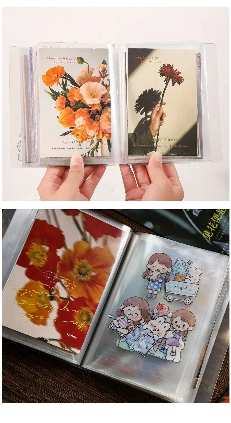 40pcs/book A6 Storage Booklet Simple Large-Capacity Waterproof Photo Storage Book High Quality PP Material Beauty World Shop