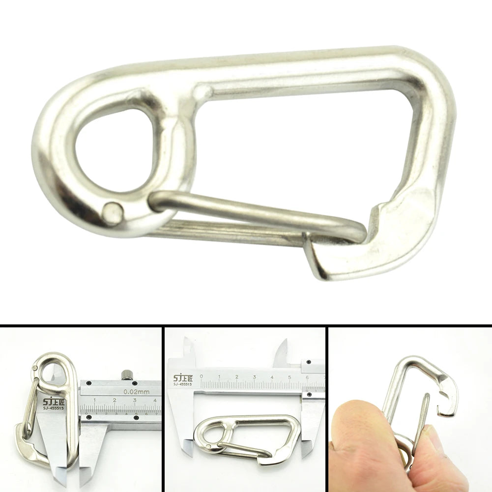 Scuba Diving Hook Stainless Steel Safety Diving Buckle Clip Camping Carabiner Simple Hook Hanging Buckle Snap Kayak Accessories Beauty World Shop