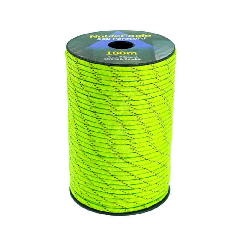 Reflective Paracord Military 7 Strand 4mm 550 Tactical Parachute Cord Camping Tent Lanyard DIY Bracelet Weaving Rope Beauty World Shop