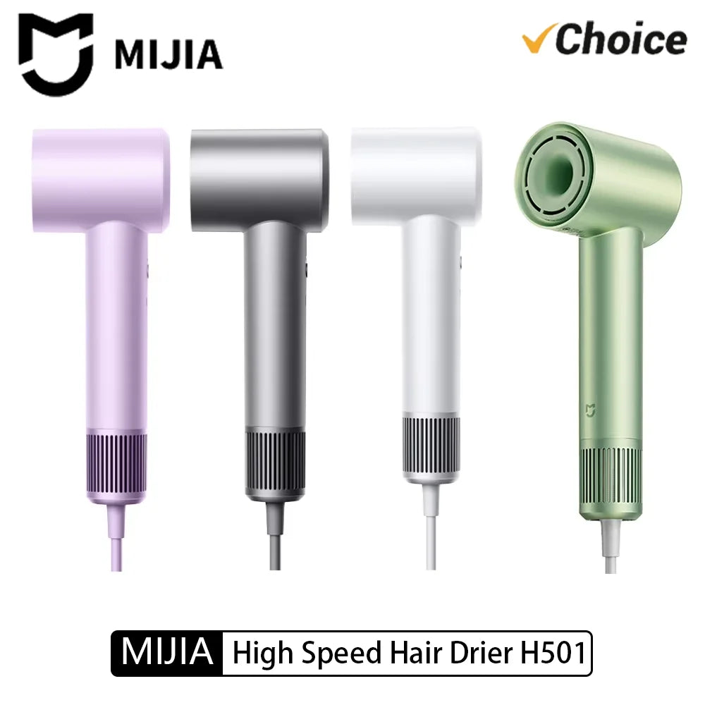 New MIJIA H501 High Speed Anion Hair Dryers Wind Speed 62m/s 1600W 110000 Rpm Professional Hair Care Quick Drye Negative Ion Beauty World Shop