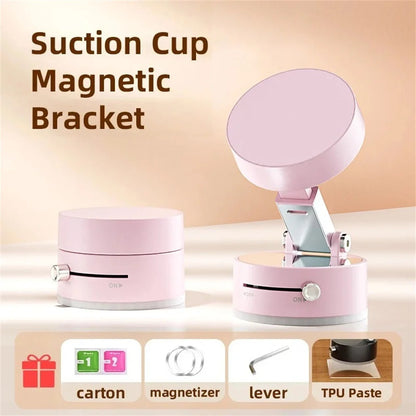 Foldable Phone Stand Strong Magnetic Car Phone Holder Dashboard Phone Holder 360° Rotating Vacuum Suction Cup GPS Bracket in Car Beauty World Shop