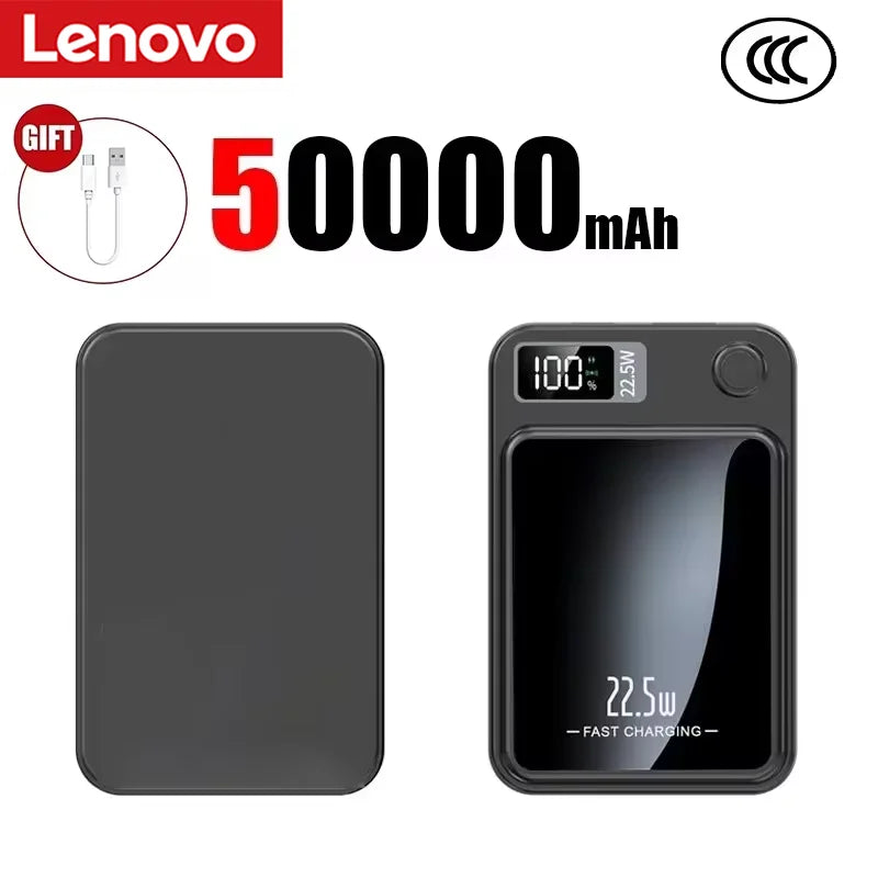 Lenovo 2026 200000mAh Magnetic Wireless Power Bank Portable Fast Charger For Magsafe Auxiliary Battery For iphone Huawei Samsung Beauty World Shop