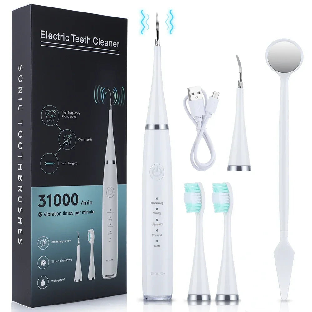 Ultrasonic scaler for teeth cleaning tartar removal plaque removal rechargeable teeth whitening oral care and dental cleaner Beauty World Shop