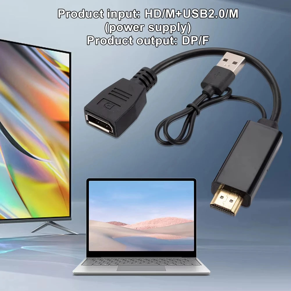 HDMI-Compatible To DisplayPort Cable 4K@60Hz 2K@120Hz HDMI-Compatible Source To DP Display Monitor Cable for PC Laptop PS5 Xbox Beauty World Shop
