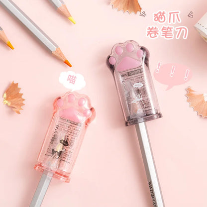 Kawaii Cat Paw Shaped Pencil Sharpener Stationery Kids Gift  Cute School Supplies  Korean Stationery Beauty World Shop