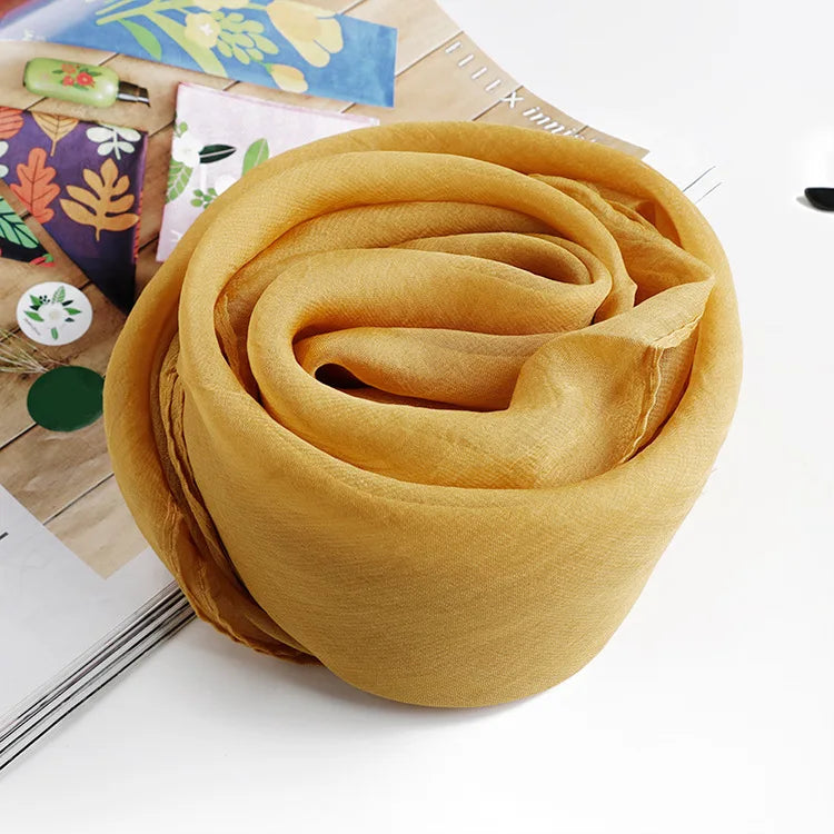 New 70X70cm Simulation Silk Scarves Women's Versatile Small Square Solid Chiffon Scarf Gauze Scarf Party Gift Beauty World Shop