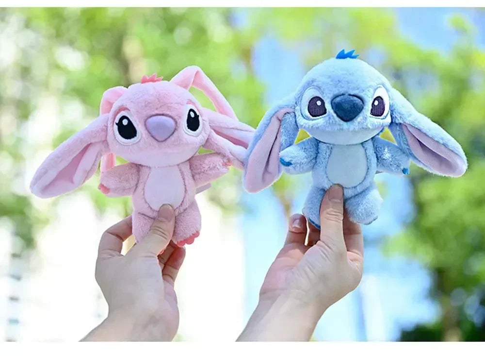 Cartoon Stitch Plush Keychain Soft Toy Cute Stuffed Animal Pendant Gift for Girls  Angel Doll Bag Charm Kids Birthday Present Beauty Fashion