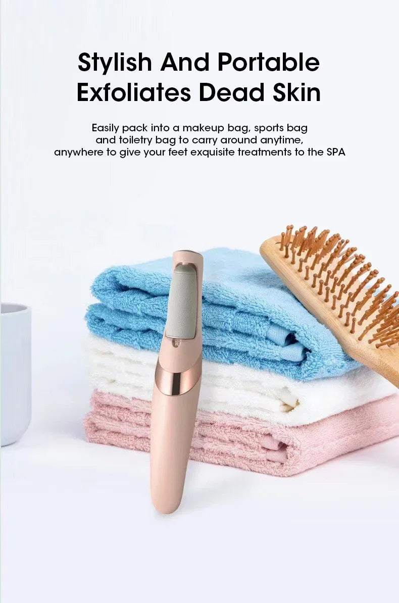 NEW USB Electric Dead Skin Pedicure Automatic Foot Grinder Rechargeable Roller Feet Pedicure Tool with 2 Removable Roller Heads Beauty World Shop