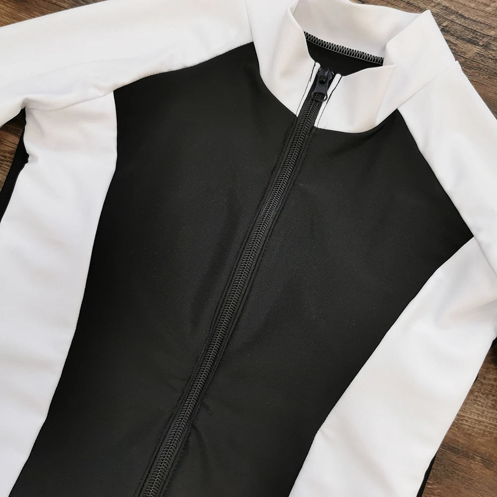 2026 Surfing Sport Swimsuit Long Sleeves Women One Piece Swimsuit  Swimwear Solid Monokini Bathing Suit Tropical Bodysuit Female Beauty World Shop