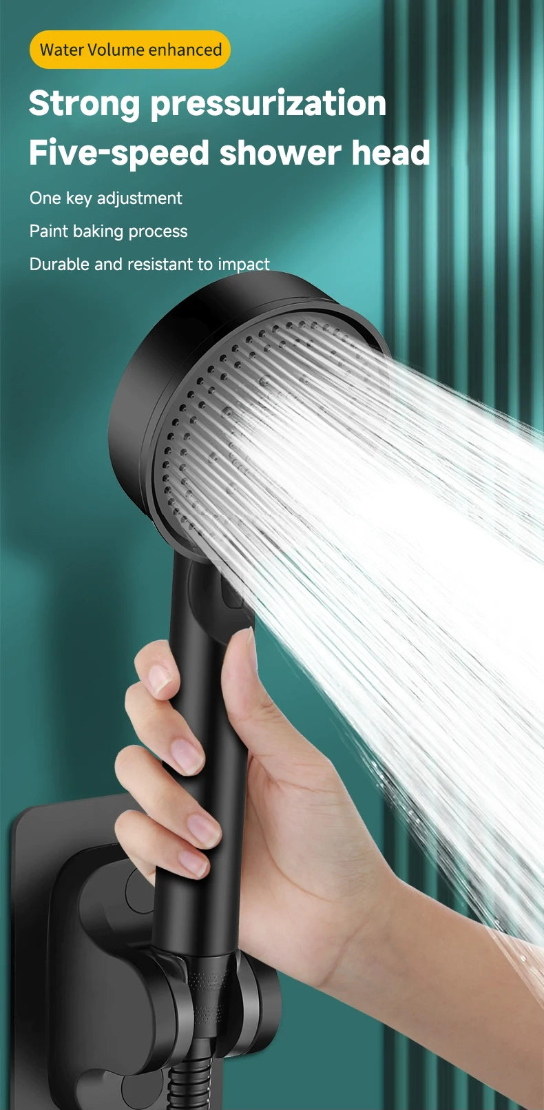 5 Modes Pressure Boost Shower Head Multifunction Adjustable Large Water Shower Nozzle Massage Bathroom Accessory Beauty World Shop
