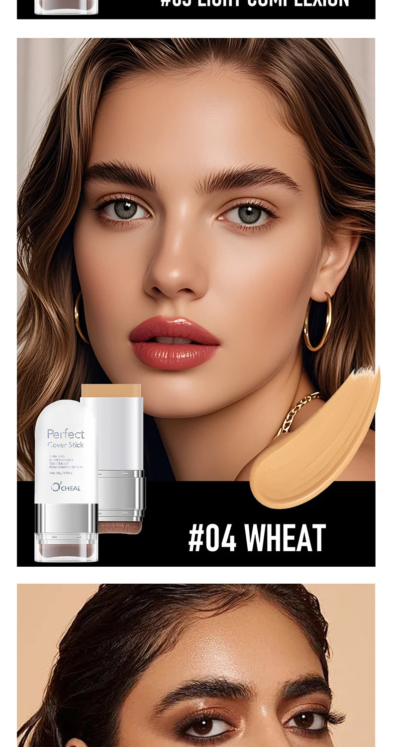 O'CHEAL Perfect Cover Stick Thin And Comfortable Concealer Foundation Cream Stick Instant Natural Waterproof Long-lasting Makeup Beauty World Shop