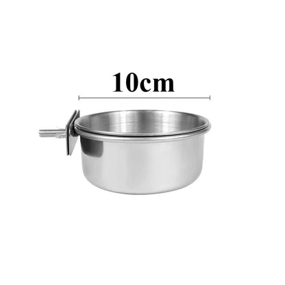 Small Pet Stainless Steel Bowl Parrot Food Bowl Water Bowl Food Cup Water Cup Food Trough Bird Food Cup Fixed Hanging Bowl Beauty World Shop