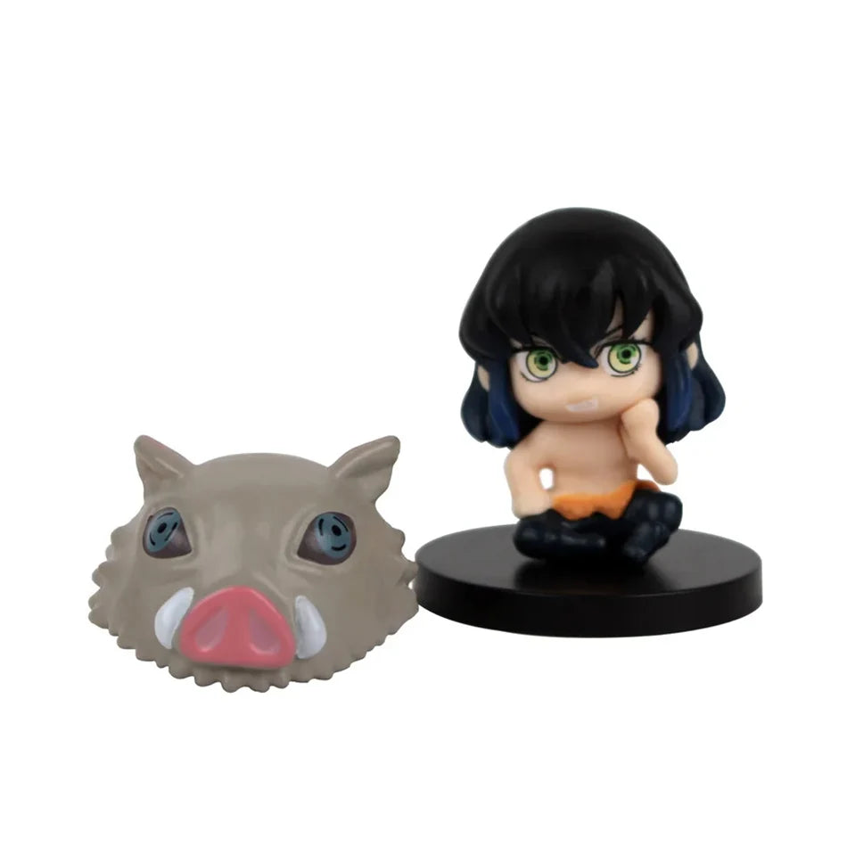 5 Style/Set Q Version Demon Slayer Sitting Ghost Doll Tanjiro Nidouzi Inosuke Zenizu Figure Action Figure Movie Model Toys Doll Beauty World Shop