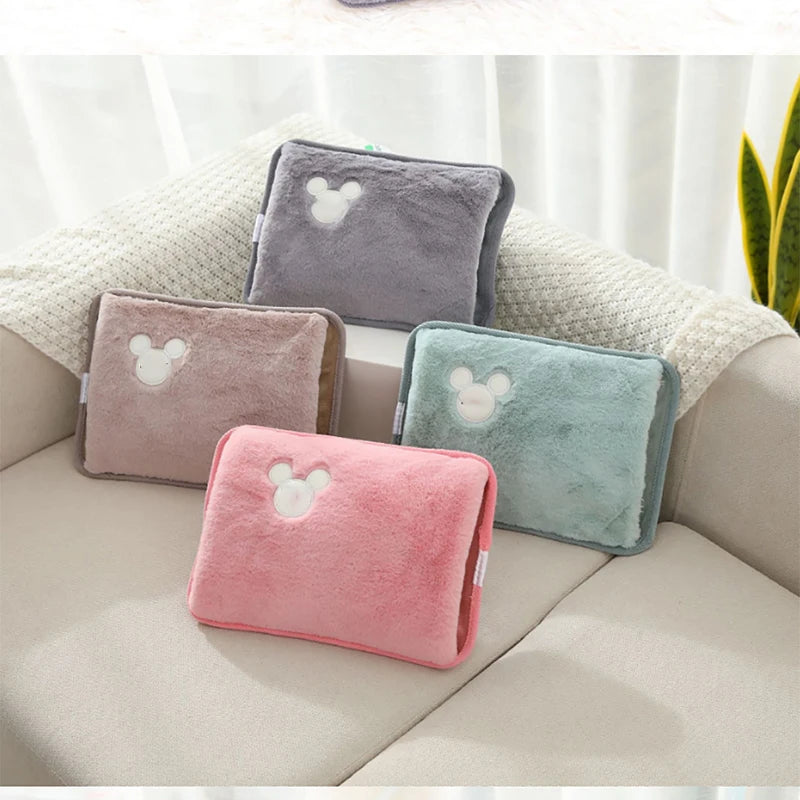 Electric Hot Water Bag Reusable Plush Hot Water Bottle EU Plug Charging Heating Water Bags Winter Warm Hand Pocket Beauty World Shop