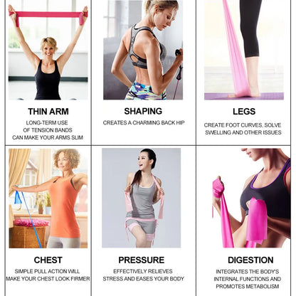 Yoga Pilates Elastic Resistance Band Fitness Training Band 150cm Fitness Elastic Rubber Gym Natural Rubber Beauty World Shop
