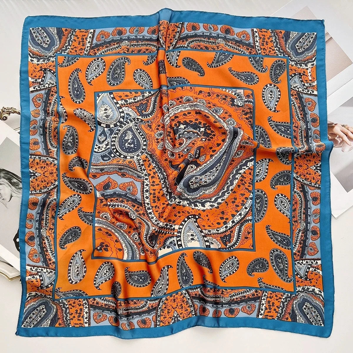 Luxury Silk Scarf Neckerchief Women's Silk Square Scarf Purse Scarf for Women Designer Silk Headscarf SJ01 Beauty World Shop