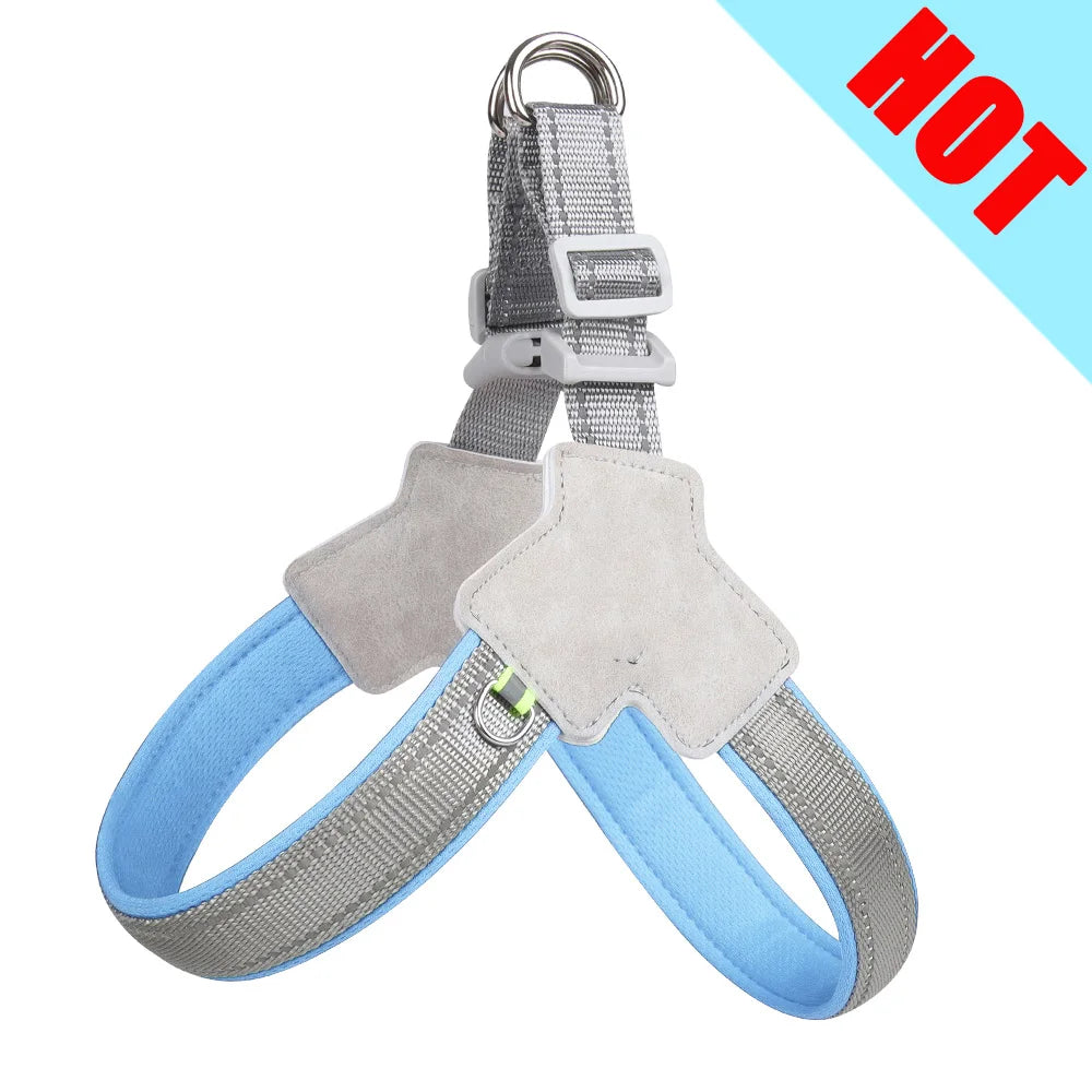 Pet Dog Harness for Small Medium Big Dogs Cats Hiking Puppy Adjustable Reflective Chest Strap French Bulldog Pug Teddy Supplies