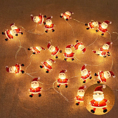 2M 20LED Santa Claus Snowflake LED Light String Christmas Decoration For Home Xmas Tree Ornament 2025 Navidad Kids Gift New Year Beauty World Shop
