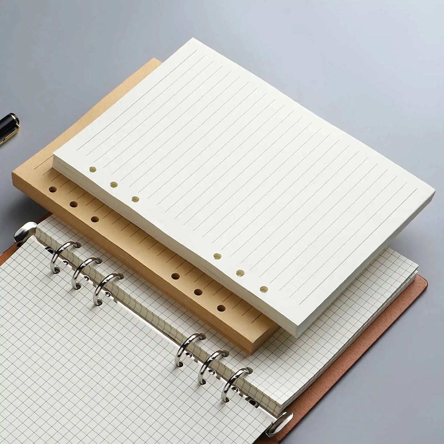 45 Sheets A5 A6 A7 Loose Leaf Notebook Refill Spiral Binder Inner Page Line Blank craft  Grid Inside Paper Stationery Beauty World Shop
