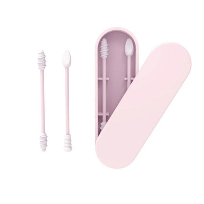 2Pcs Reusable Silicone Ear Swabs with Case Ear Cleaning Cosmetic Silicone Buds Swabs Sticks Double-headed For Cleaning Makeup Beauty Trend Shop