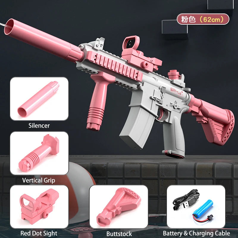 M416 Water Gun Electric Pistol Shooting Toy Full Automatic Summer Shoot Beach Outdoor Fun Toy For Children Boys Girl Adults Gift Beauty World Shop
