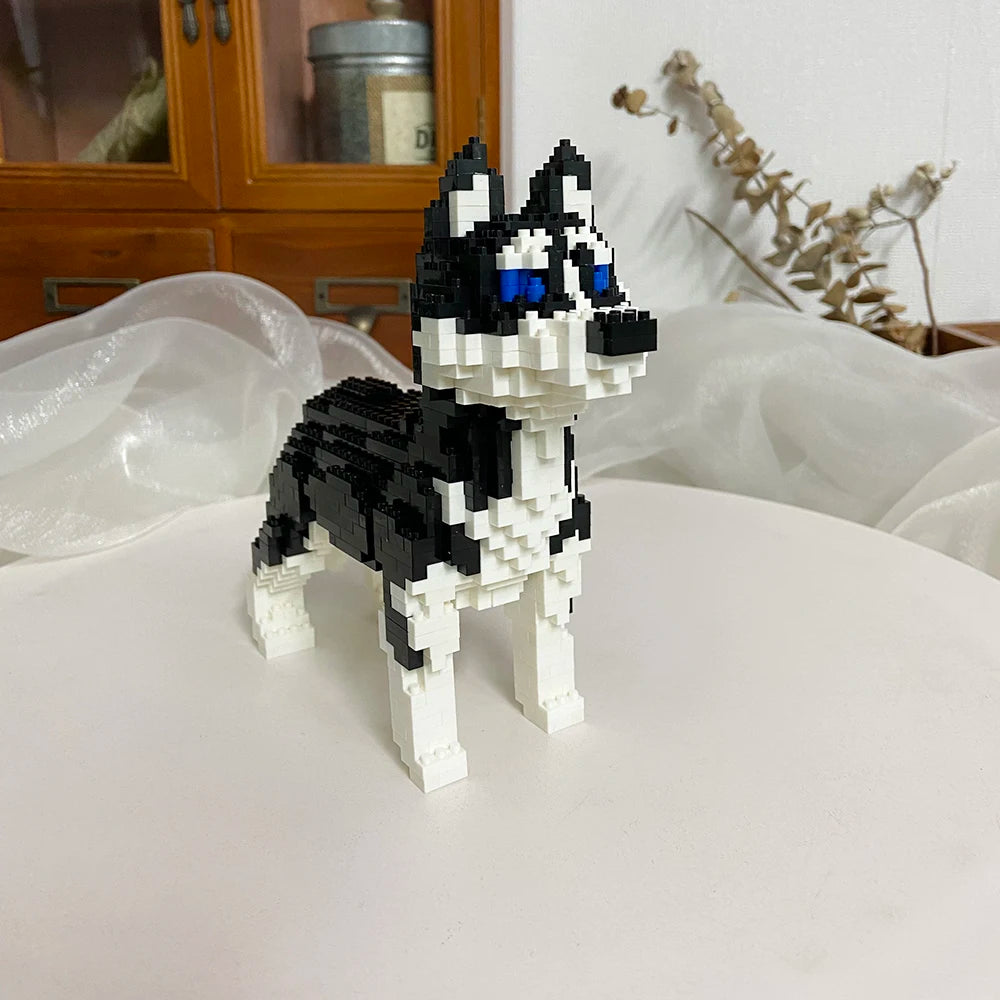 KNEW BUILT Dog Model Mini Building Block Toys Set for Kid Boy Girls Adult Beginner Teddy Hughes Corgi Collie Pet Style Bricks Beauty World Shop