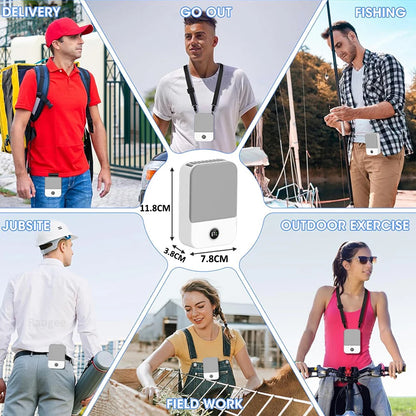 Waist Fan Portable Outdoor Mini Hanging Neck Fan 3 Gear Strong Wind Bladeless Waist Neck Fan Air Cooler USB Fan 2000Mah Beauty World Shop