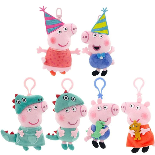 Genuine Peppa Pig George Stuffed Plush Toys High Quality Keyring Hot Cartoon Animal Keychain Doll Pendant Kids Christmas Gifts Beauty World Shop