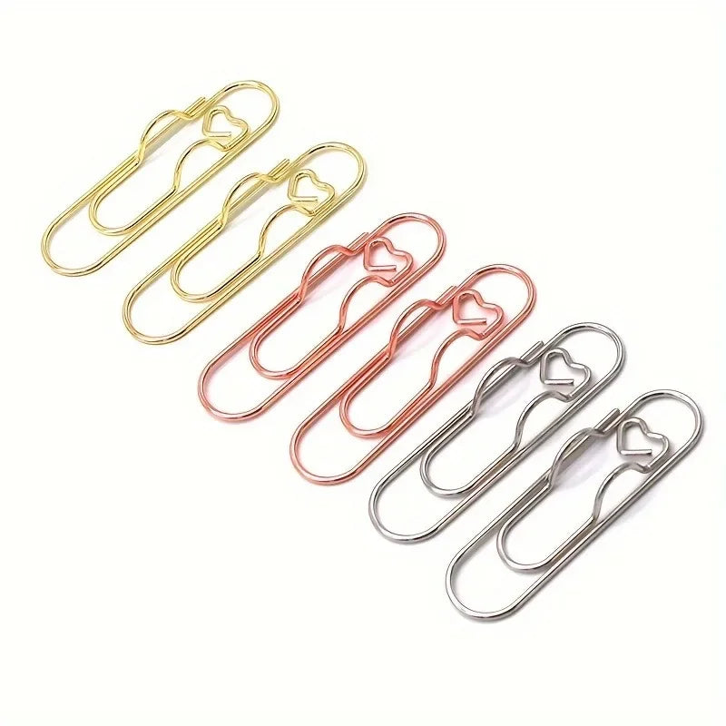4Pcs Multifunctional Love Pen Clip, Portable Hanging Pen Button Fixed Seat Paper Clip for Notebook Stationery Accessories Beauty World Shop