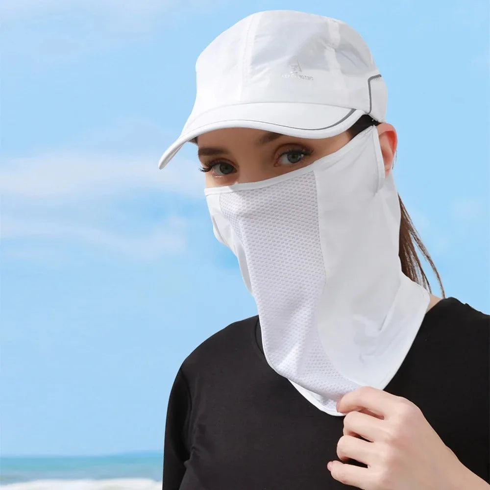 Unisex UV Protection Outdoor Neck Wrap Cover Sports Sun Proof Bib Ice Silk Mask Face Cover Neck Wrap Cover Sunscreen Face Scarf Beauty World Shop