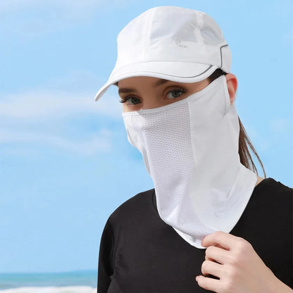 Unisex UV Protection Outdoor Neck Wrap Cover Sports Sun Proof Bib Ice Silk Mask Face Cover Neck Wrap Cover Sunscreen Face Scarf Beauty World Shop
